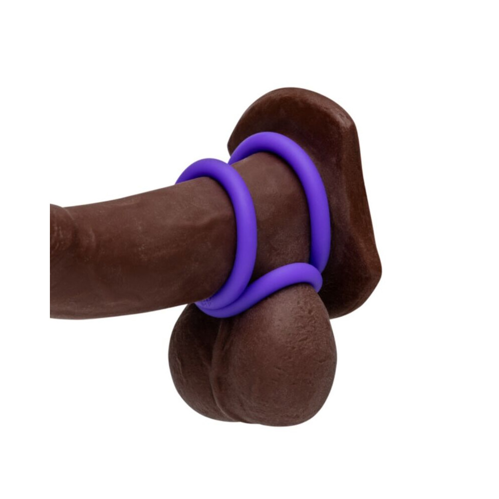 REMIX TRIO SET DE 3 ANILLOS PARA PENE SILICONA MORADO