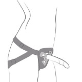 PICCOLO ARNÉS + DILDO SILICONA CON VENTOSA TRICOLOR 14 CM
