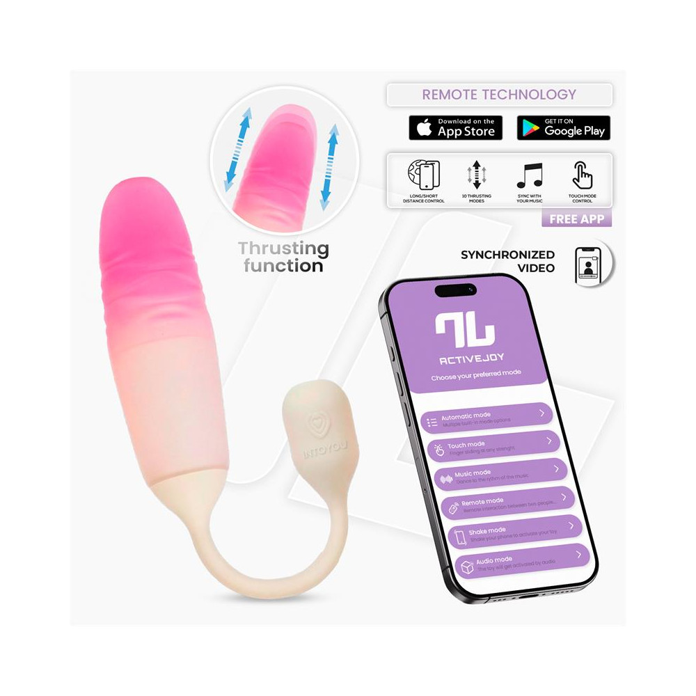 NexEgg Motion Huevo Vibrador con Thrusting App Beige/Rosa