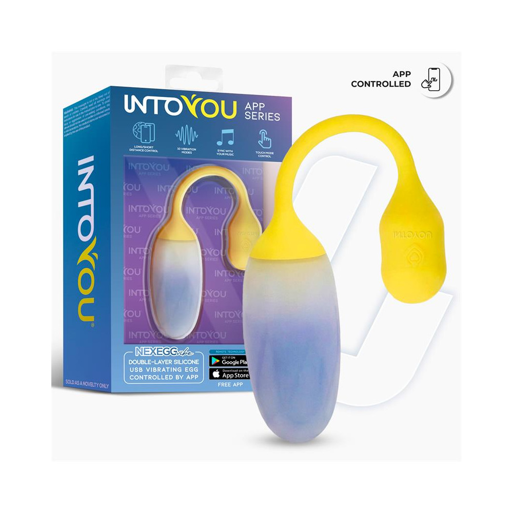 NexEgg Huevo Vibrador Doble Capa Silicona App Amarillo/Púrpura
