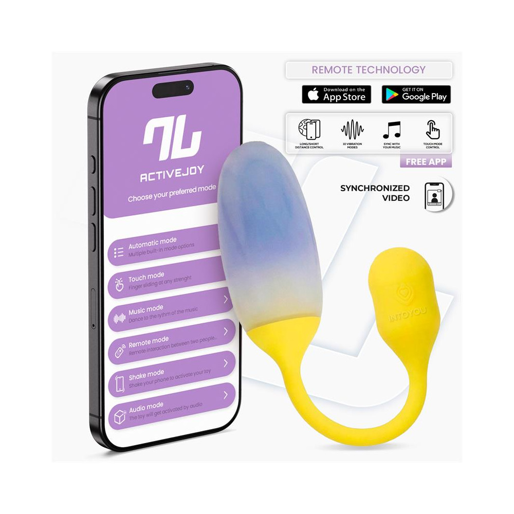 NexEgg Huevo Vibrador Doble Capa Silicona App Amarillo/Púrpura