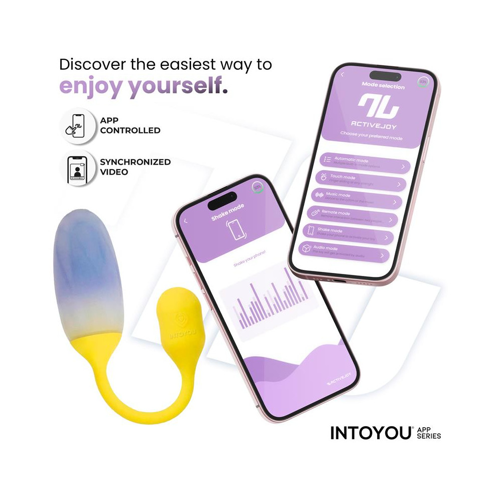 NexEgg Huevo Vibrador Doble Capa Silicona App Amarillo/Púrpura