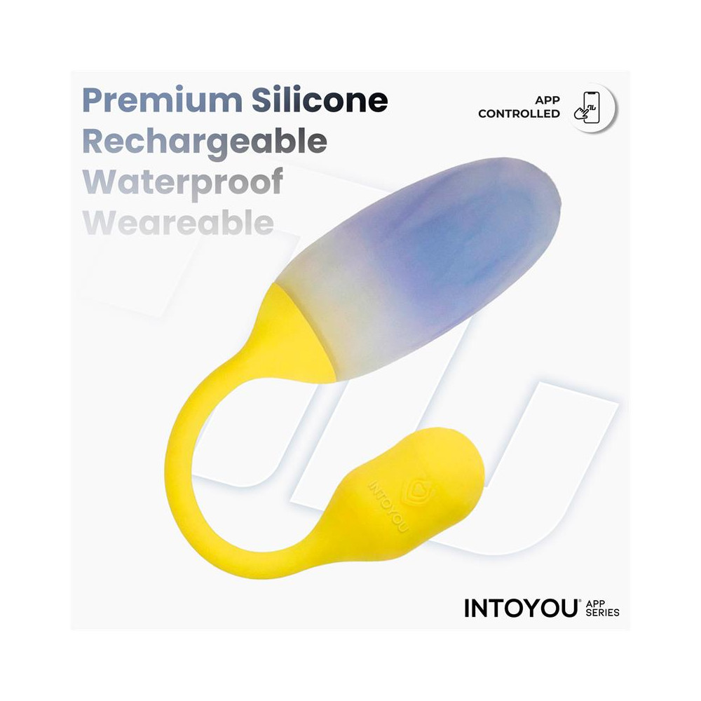 NexEgg Huevo Vibrador Doble Capa Silicona App Amarillo/Púrpura