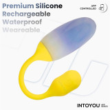 NexEgg Huevo Vibrador Doble Capa Silicona App Amarillo/Púrpura