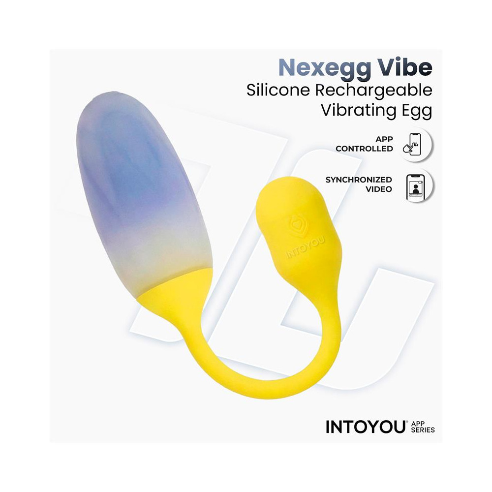 NexEgg Huevo Vibrador Doble Capa Silicona App Amarillo/Púrpura