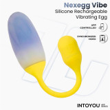 NexEgg Huevo Vibrador Doble Capa Silicona App Amarillo/Púrpura