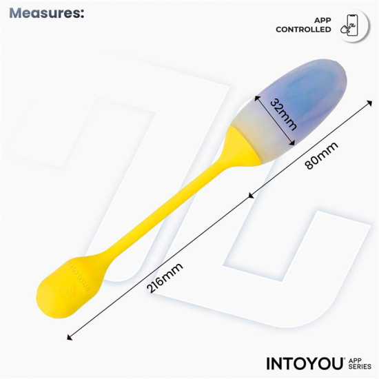 NexEgg Huevo Vibrador Doble Capa Silicona App Amarillo/Púrpura