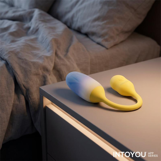 NexEgg Huevo Vibrador Doble Capa Silicona App Amarillo/Púrpura