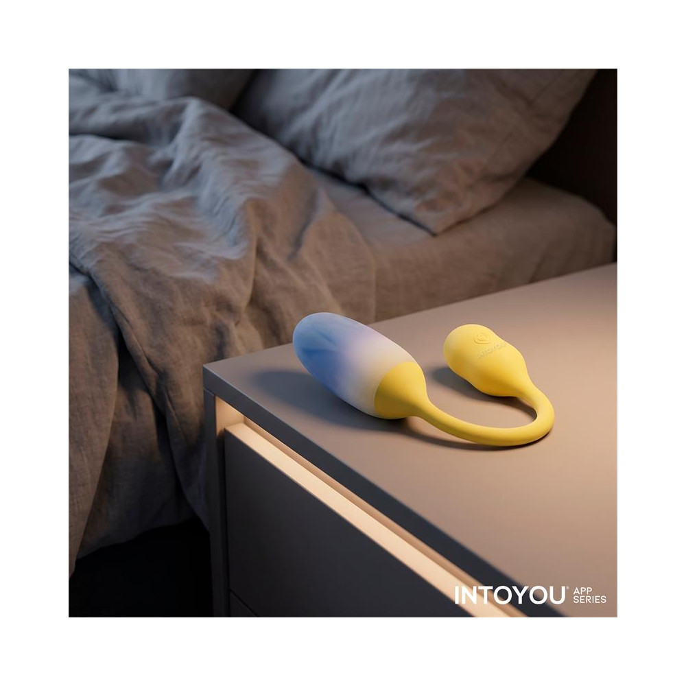 NexEgg Huevo Vibrador Doble Capa Silicona App Amarillo/Púrpura