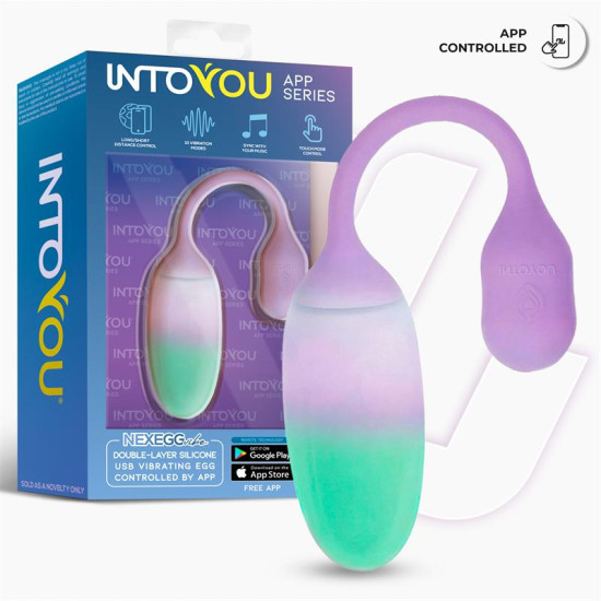 NexEgg Huevo Vibrador Silicona Doble capa con App Lila/Pistacho