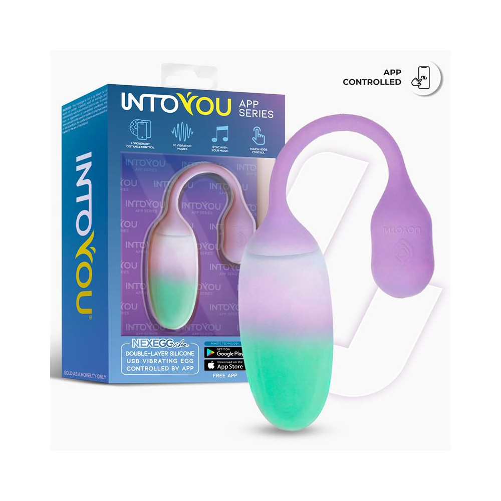 NexEgg Huevo Vibrador Silicona Doble capa con App Lila/Pistacho