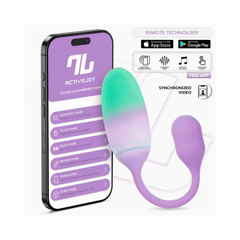 NexEgg Huevo Vibrador Silicona Doble capa con App Lila/Pistacho