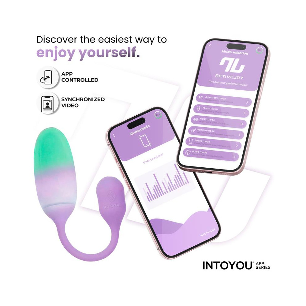 NexEgg Huevo Vibrador Silicona Doble capa con App Lila/Pistacho