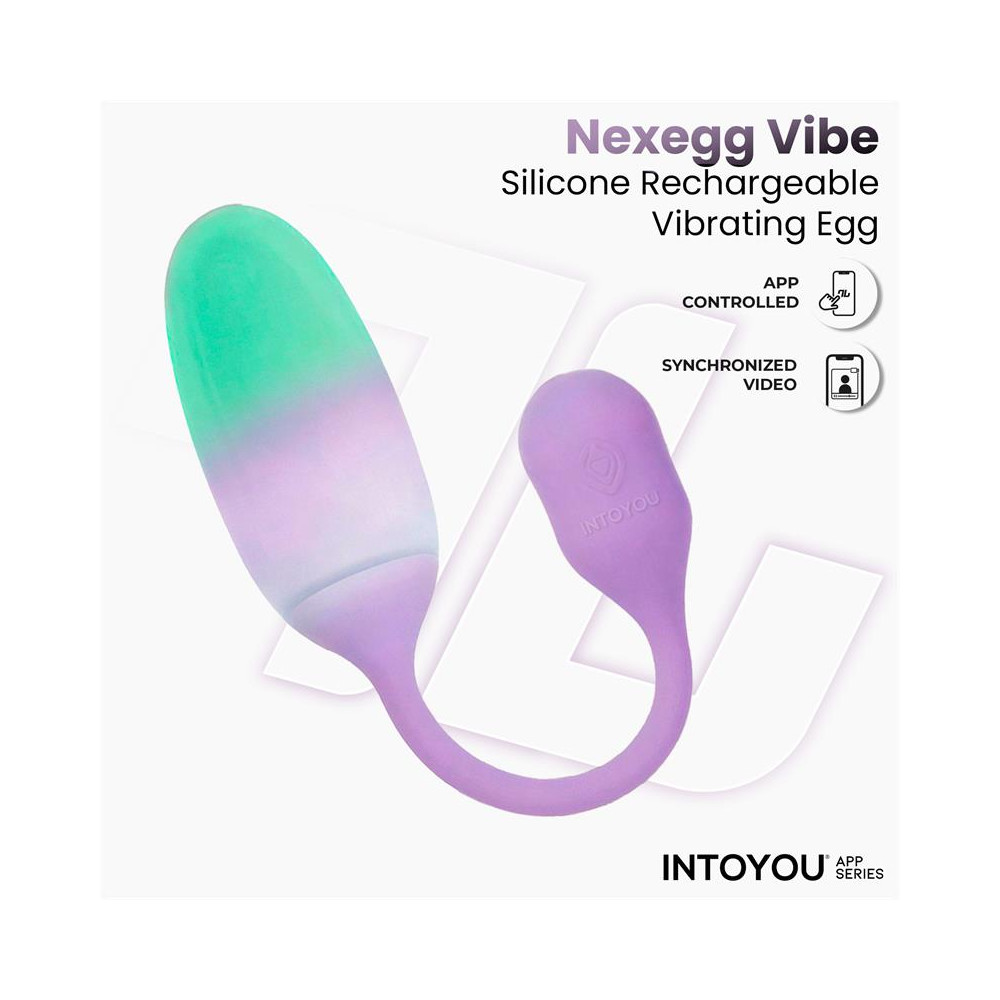 NexEgg Huevo Vibrador Silicona Doble capa con App Lila/Pistacho