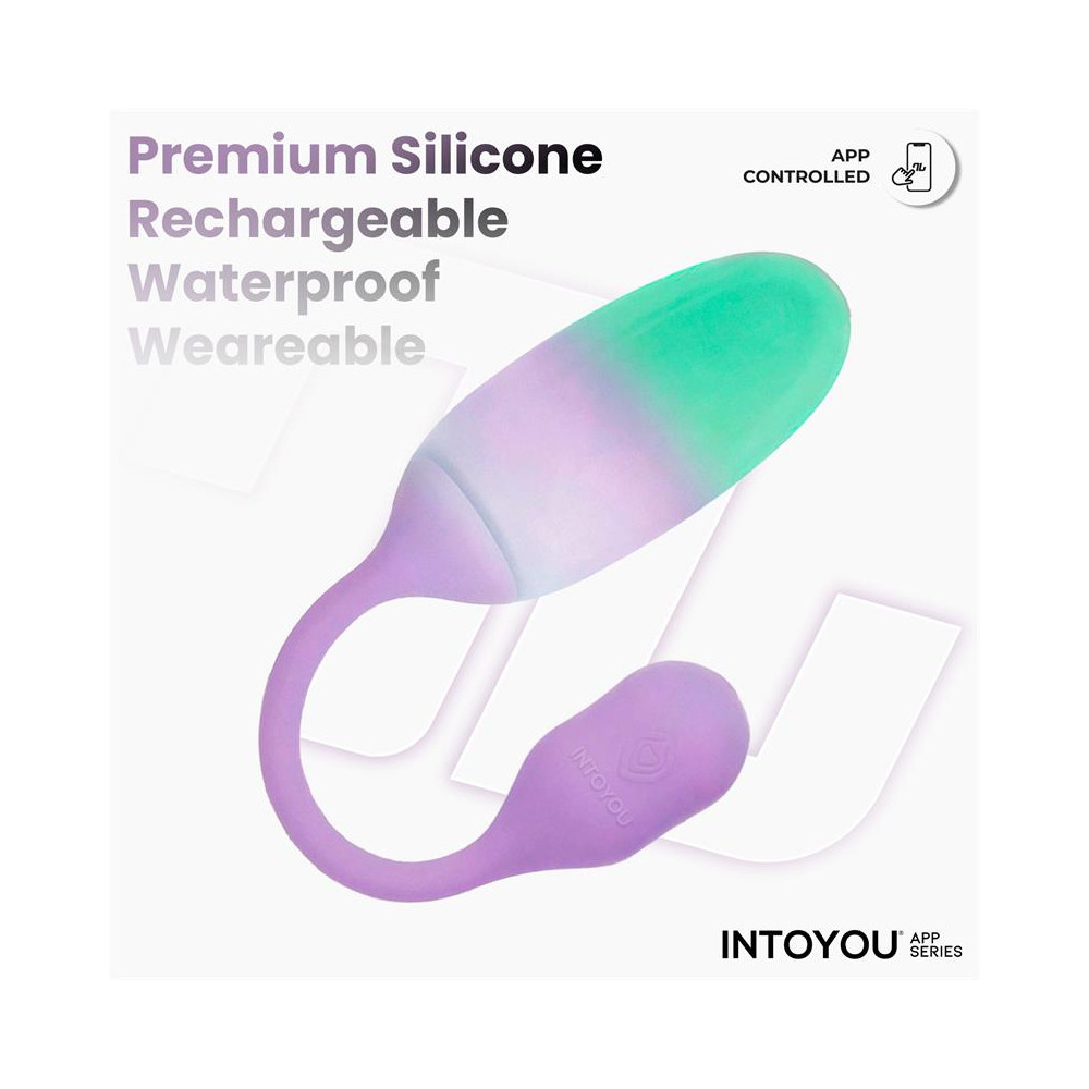 NexEgg Huevo Vibrador Silicona Doble capa con App Lila/Pistacho