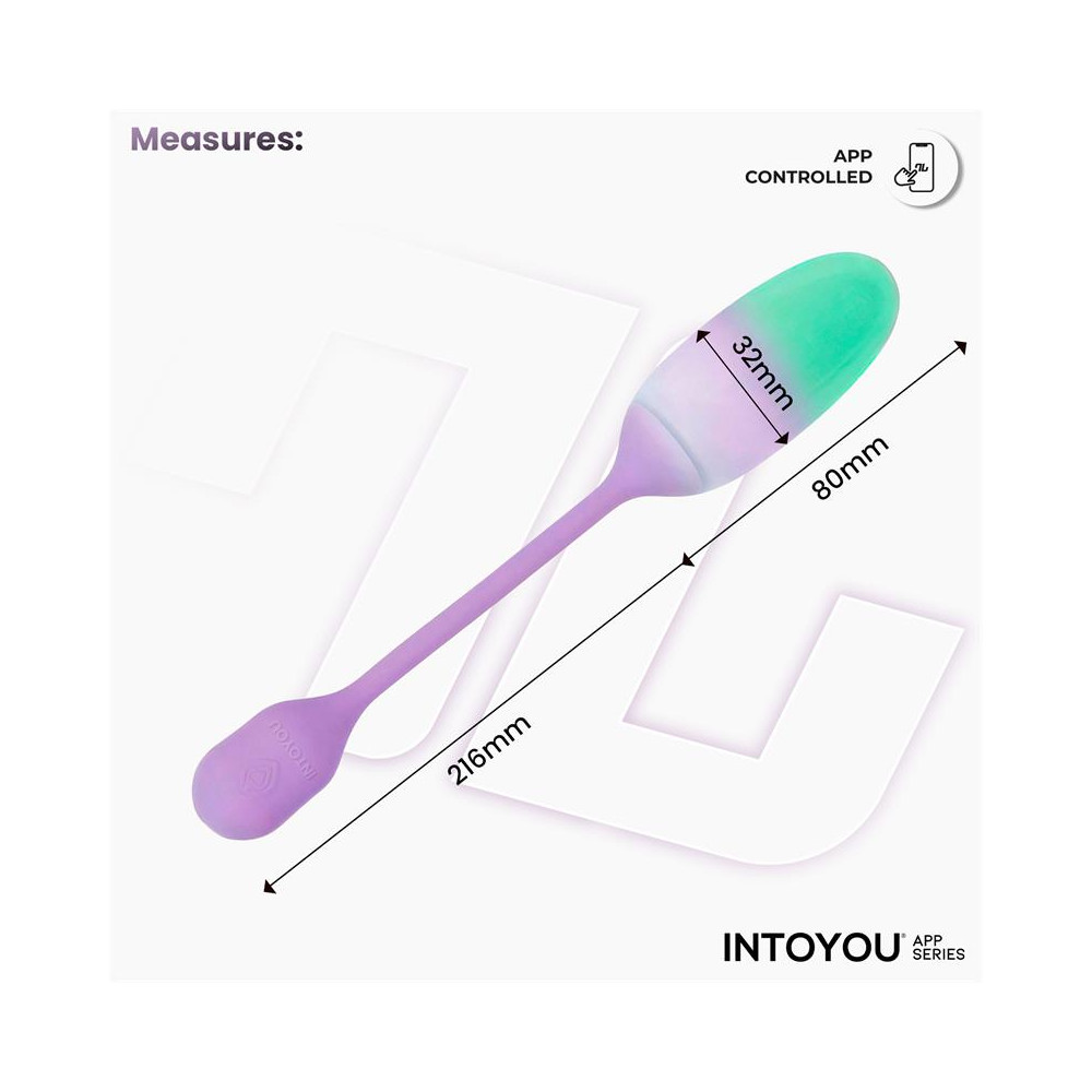 NexEgg Huevo Vibrador Silicona Doble capa con App Lila/Pistacho