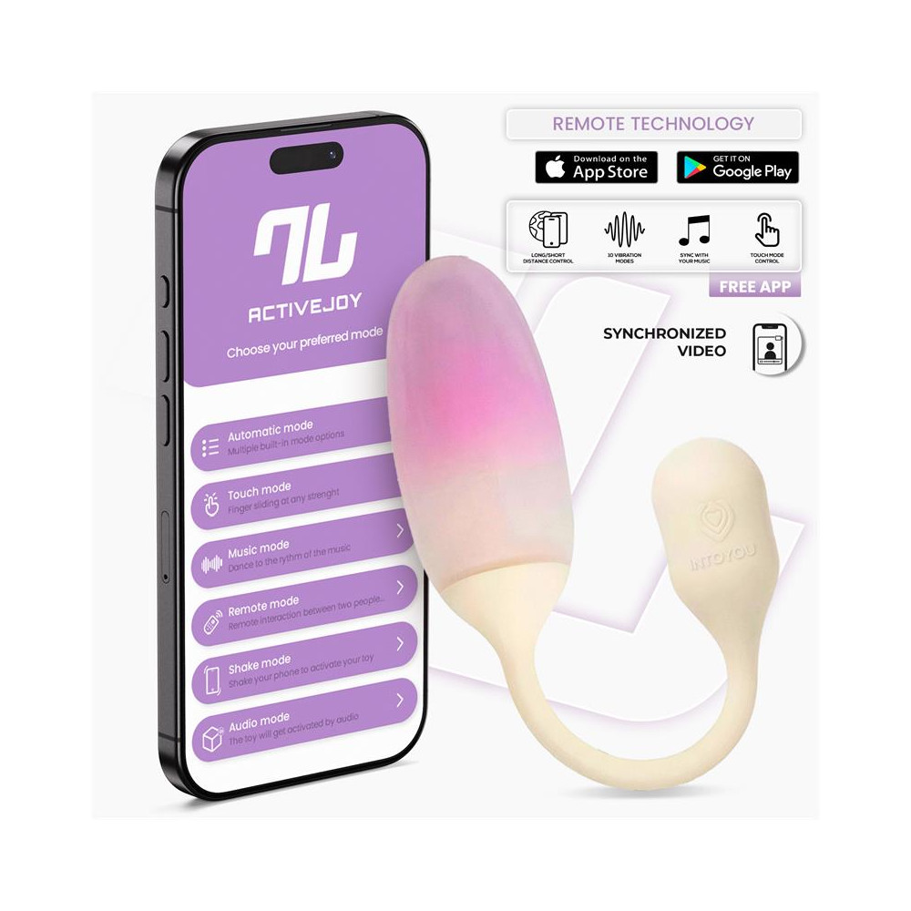 NexEgg Huevo Vibrador Silicona Doble capa App Beige/Rosa