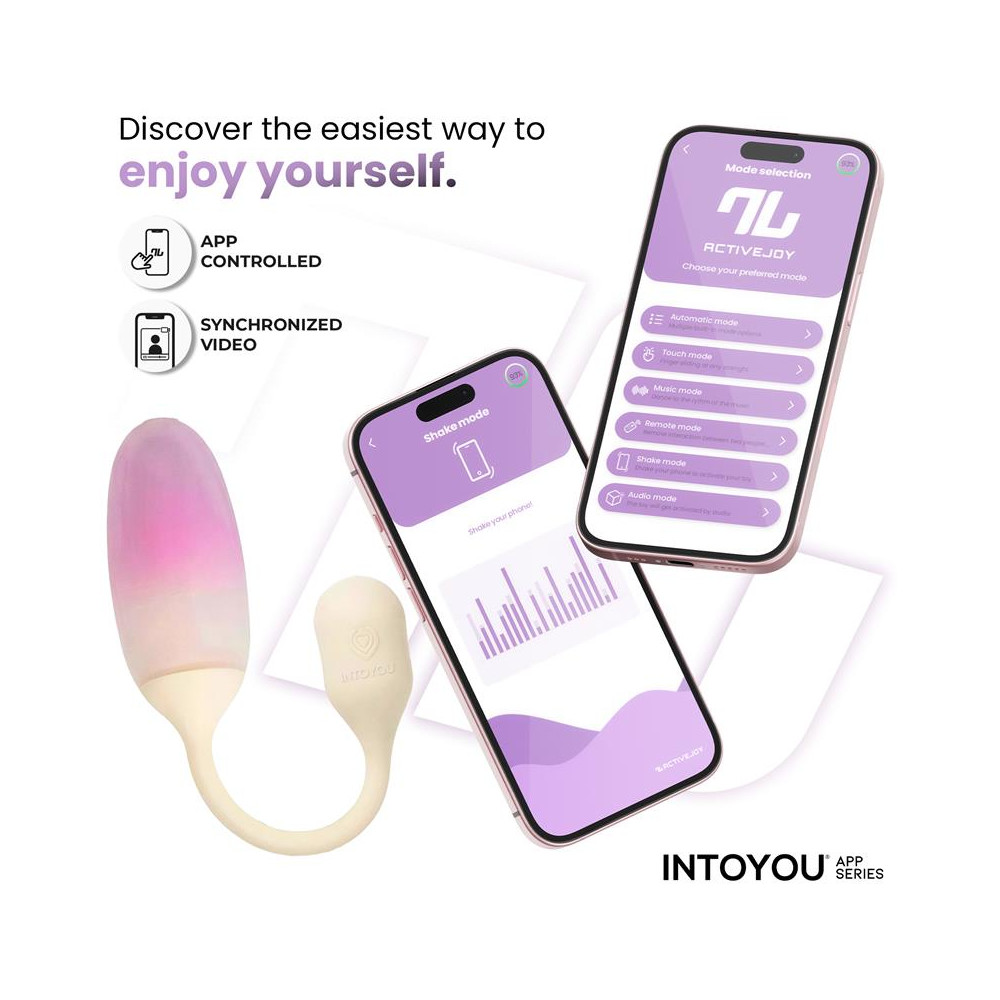 NexEgg Huevo Vibrador Silicona Doble capa App Beige/Rosa