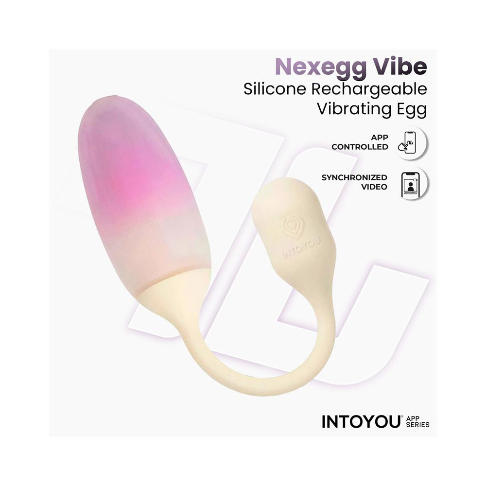 NexEgg Huevo Vibrador Silicona Doble capa App Beige/Rosa