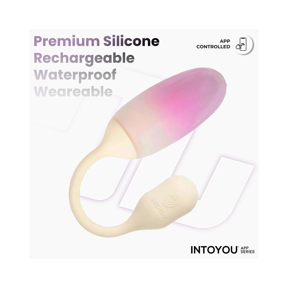 NexEgg Huevo Vibrador Silicona Doble capa App Beige/Rosa