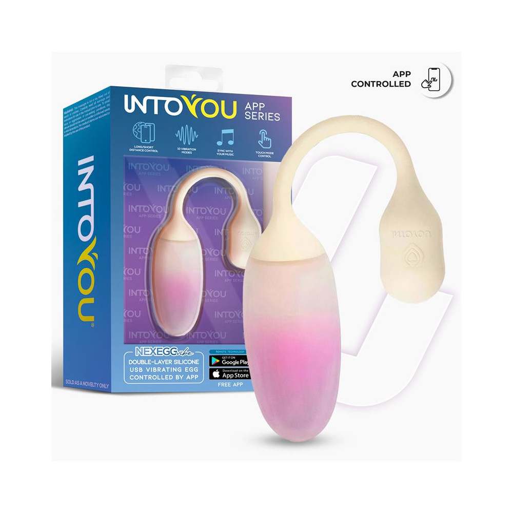 NexEgg Huevo Vibrador Silicona Doble capa App Beige/Rosa
