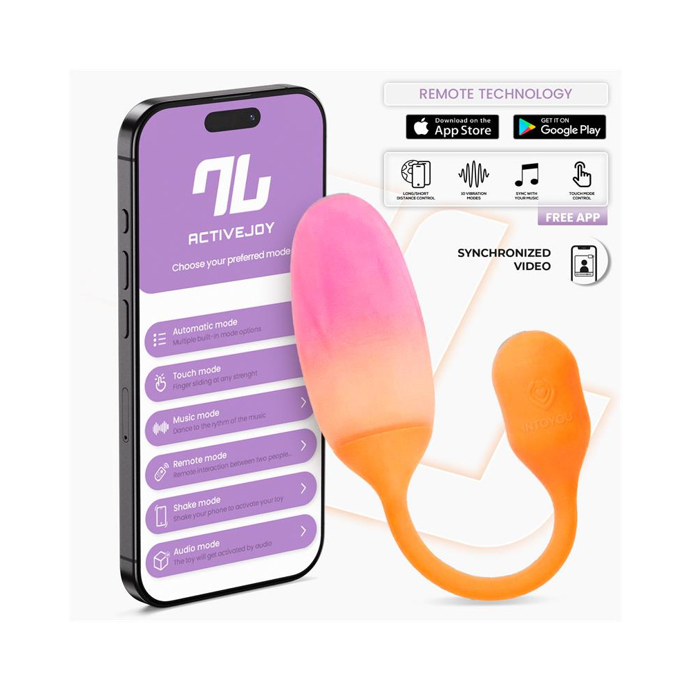 NexEgg Huevo Vibrador Silicona Doble Capa App Naranja/Rosa