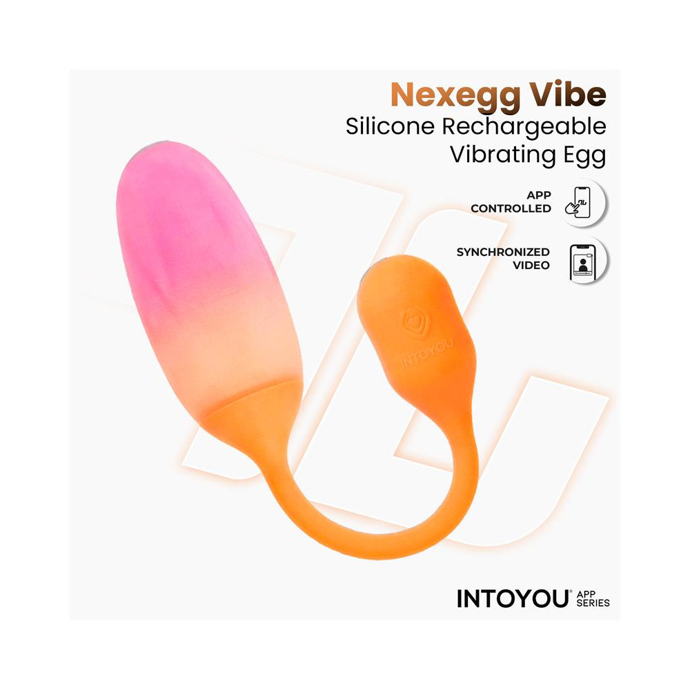 NexEgg Huevo Vibrador Silicona Doble Capa App Naranja/Rosa
