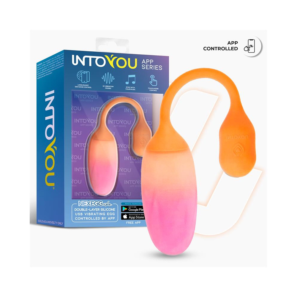 NexEgg Huevo Vibrador Silicona Doble Capa App Naranja/Rosa
