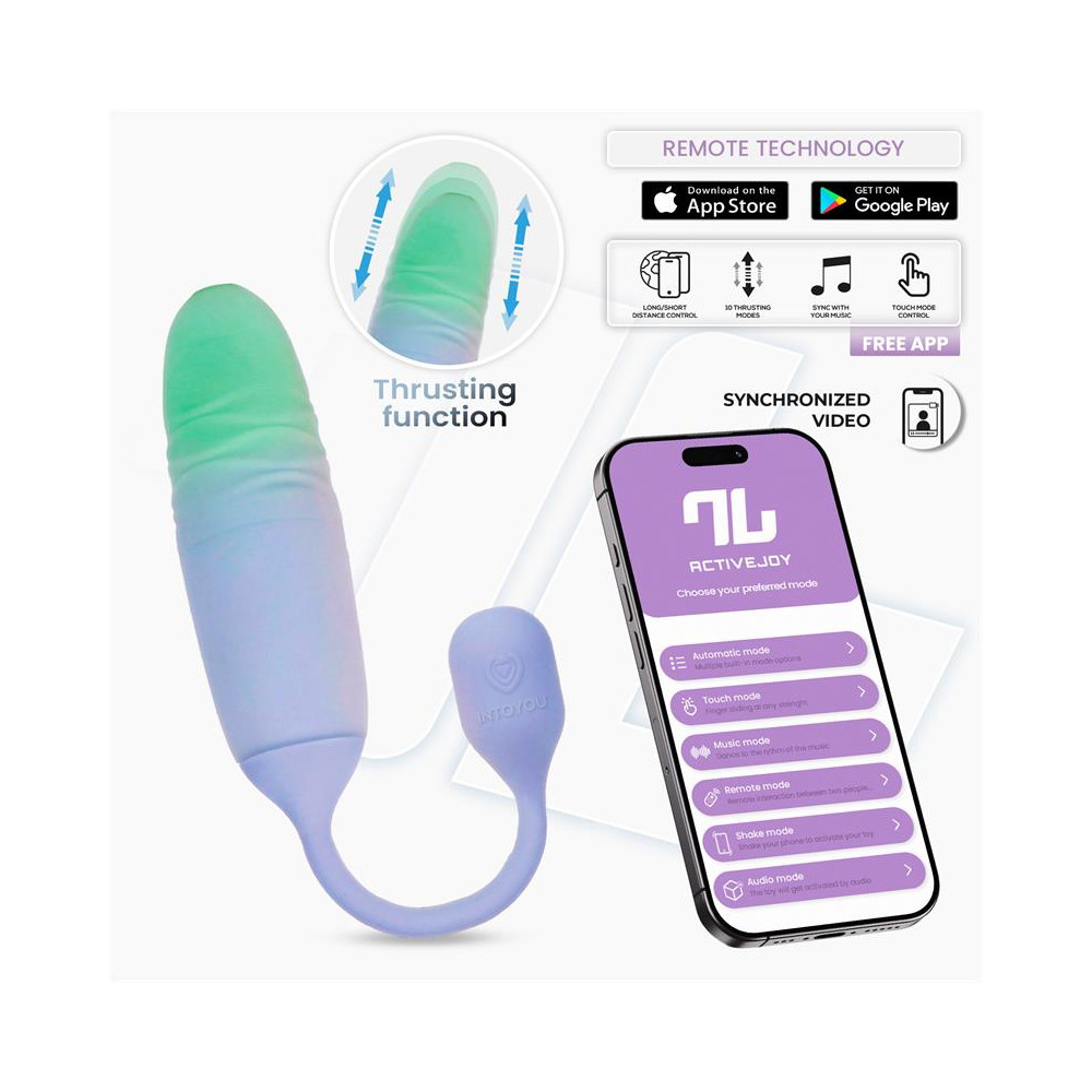 NexEgg Motion Huevo Vibrador con Thrusting App Lila/Pistacho