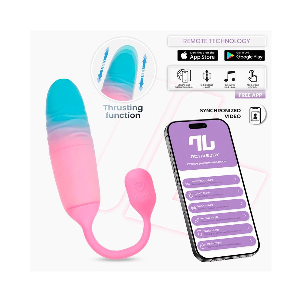 NexEgg Motion Huevo Vibrador con Thrusting App Rosa/Turquesa