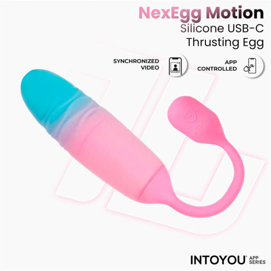 NexEgg Motion Huevo Vibrador con Thrusting App Rosa/Turquesa