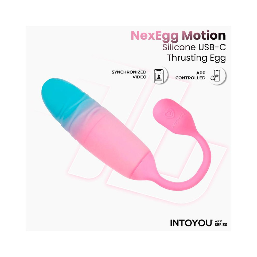 NexEgg Motion Huevo Vibrador con Thrusting App Rosa/Turquesa
