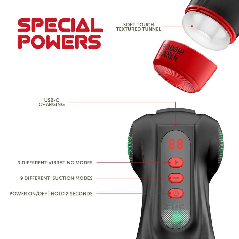 MASTURBADOR AUTOMÁTICO RAVEN SHADOW SINNER MULTI FUNCTION MASTURS