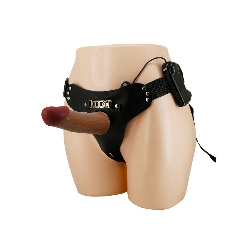 Arnés con Dildo Hueco y Vibración con Control Remoto Starks