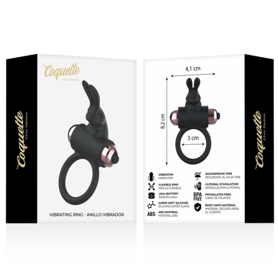 COCK RING ANILLO VIBRADOR NEGRO / GOLD
