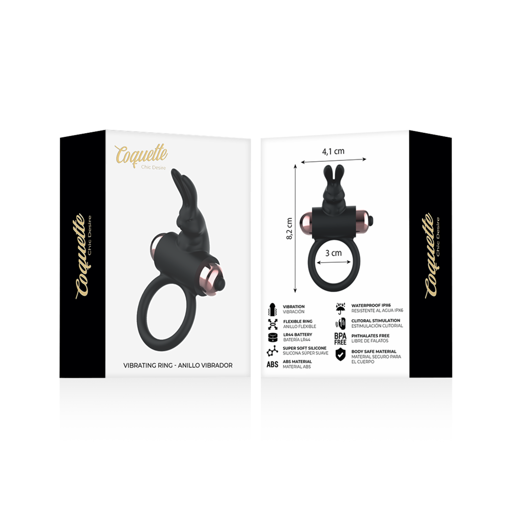 COCK RING ANILLO VIBRADOR NEGRO / GOLD