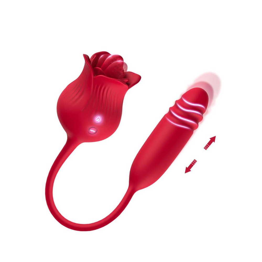 Rosa Vibradora con Licking y Thrusting USB