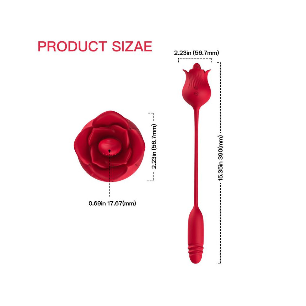 Rosa Vibradora con Licking y Thrusting USB