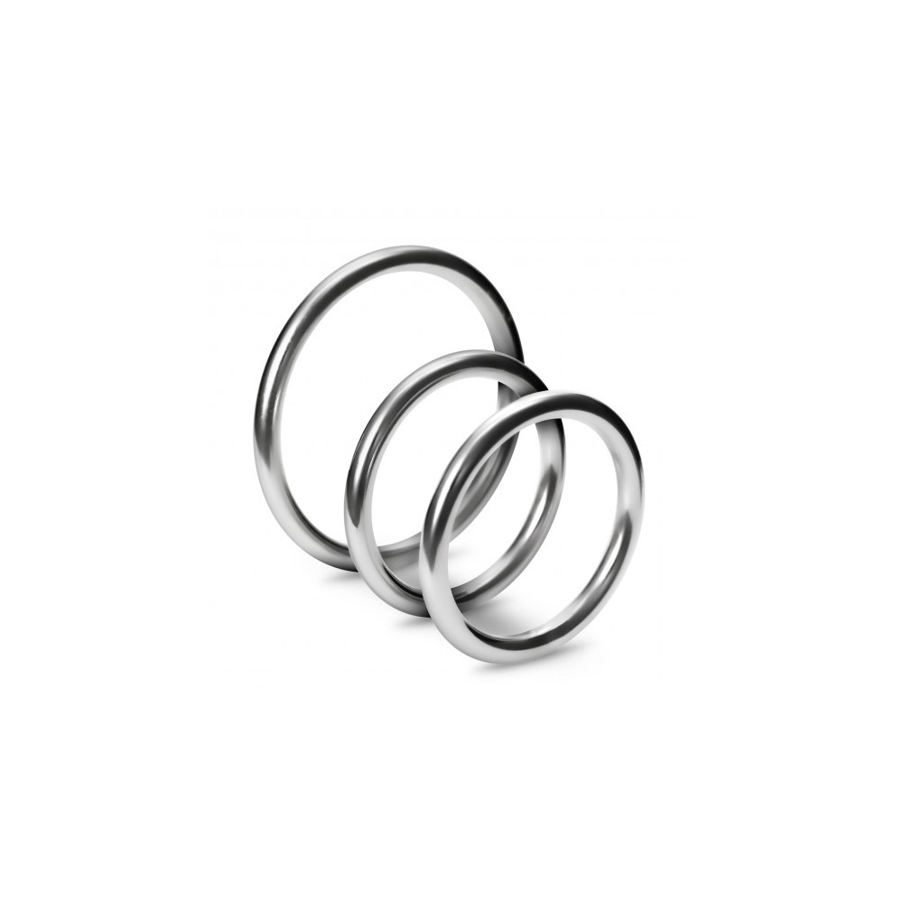 METALEROS CONJUNTO DE 3 ANILLOS PARA EL PENE DE METAL CRUSHIOUS