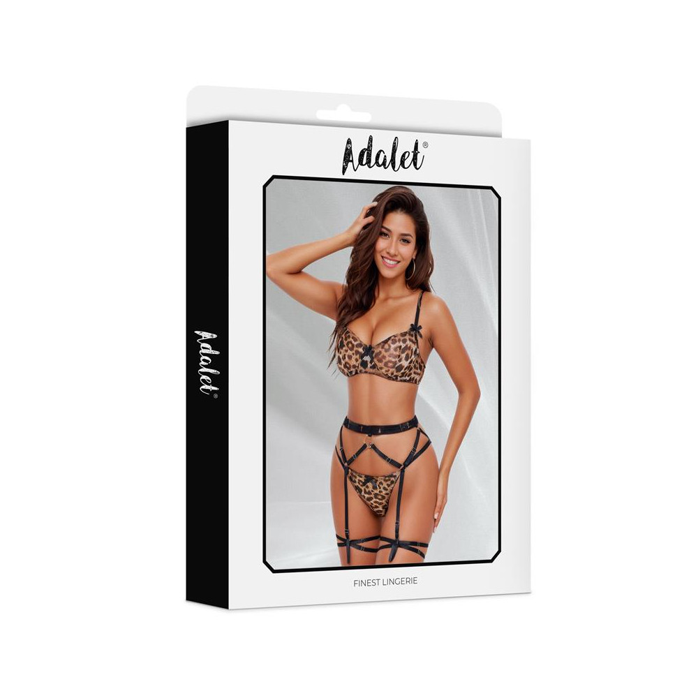 Helena Set de Sujetador, Tanga, Liguero y Liga