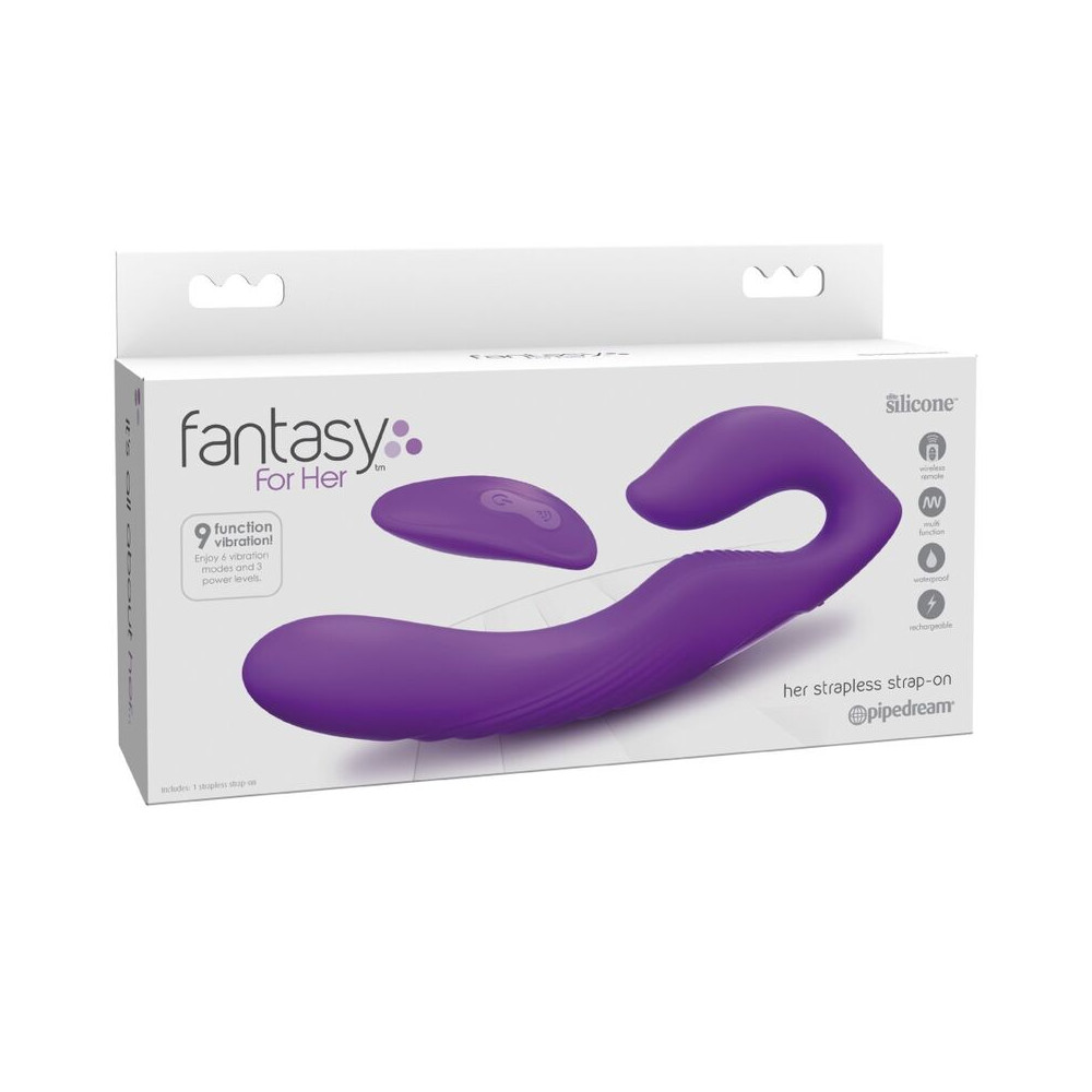 VIBRADOR DOBLE PENETRACION CONTROL REMOTO 9 NIVELES VIOLETA