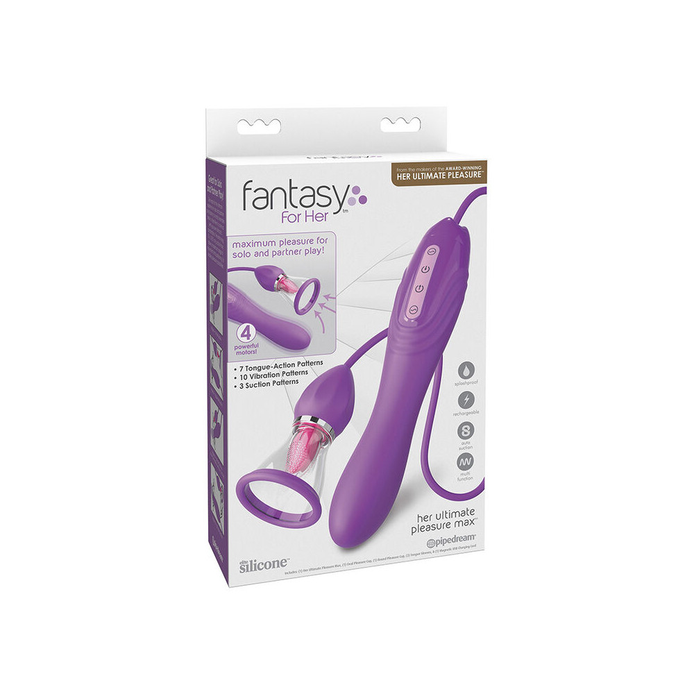 ULTIMATE PLEASURE MAX MANGUERA DE SUCCIÓN CON LENGUA ESTIMULADORA MORADO