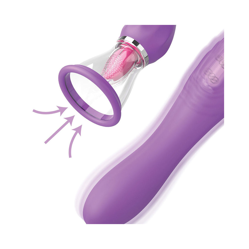 ULTIMATE PLEASURE MAX MANGUERA DE SUCCIÓN CON LENGUA ESTIMULADORA MORADO