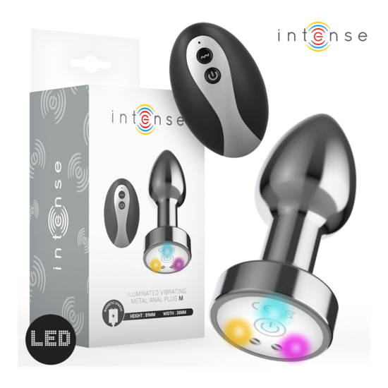 Plug Anal Metal Talla M con Led y Control Remoto