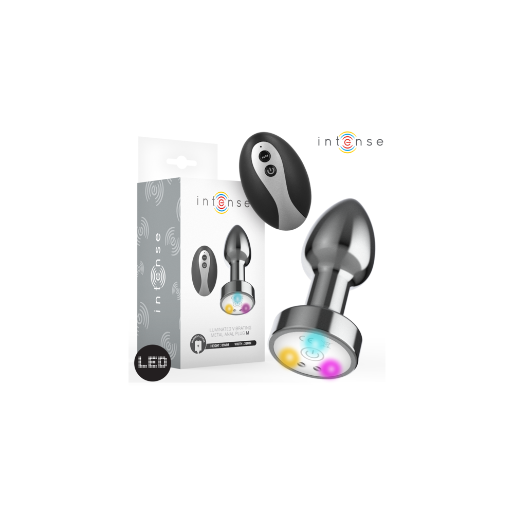 Plug Anal Metal Talla M con Led y Control Remoto