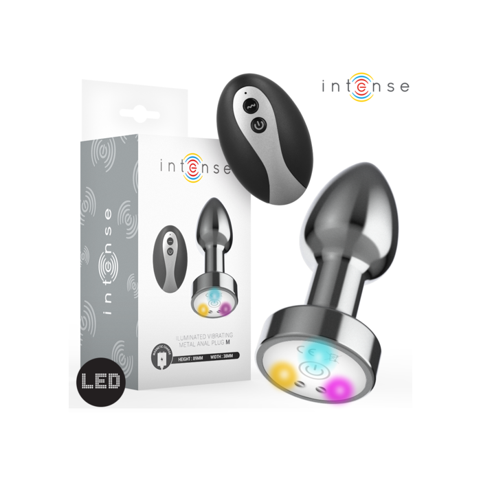 Plug Anal Metal Talla M con Led y Control Remoto