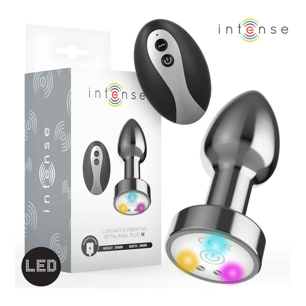 Plug Anal Metal Talla M con Led y Control Remoto