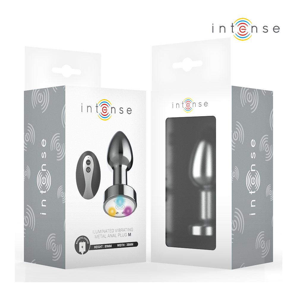 Plug Anal Metal Talla M con Led y Control Remoto