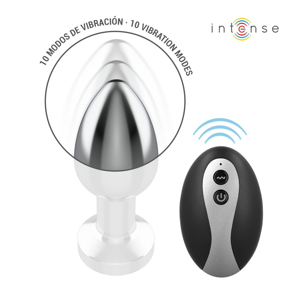Plug Anal Metal Talla M con Led y Control Remoto
