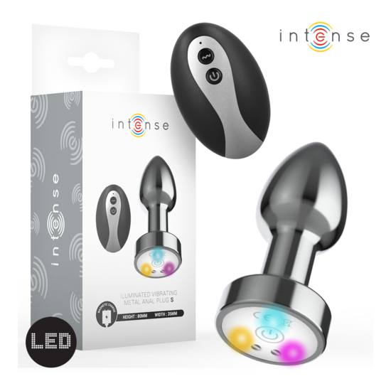 Plug Anal Metal Talla S con Led y Control Remoto